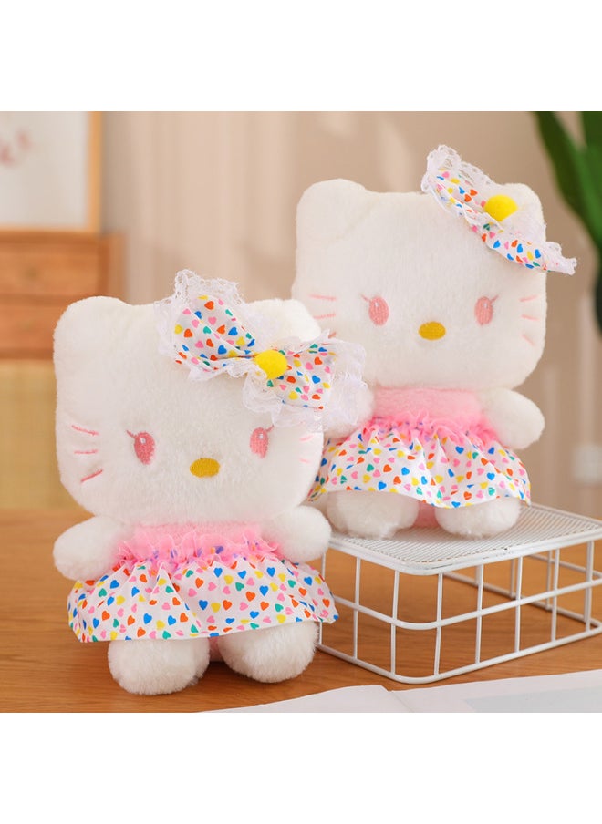 Generic - Eight-inch Grab Doll Plush Toy Love Bear Cute Seven Dolls Doll Manufacturers Gift Toys Wholesale-Specifications:Flower Skirt Kt Cat-Color:8inch - Image 1