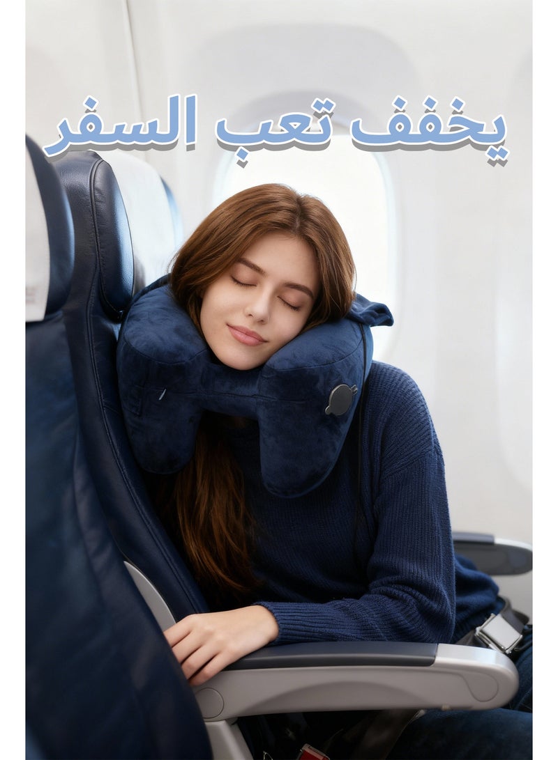 وسادة سفر، وسادة عنق بغطاء، وسادة سفر للطائرة، الرحلة الطويلة، النوم في السيارة، القيلولة المكتبية - Image 5