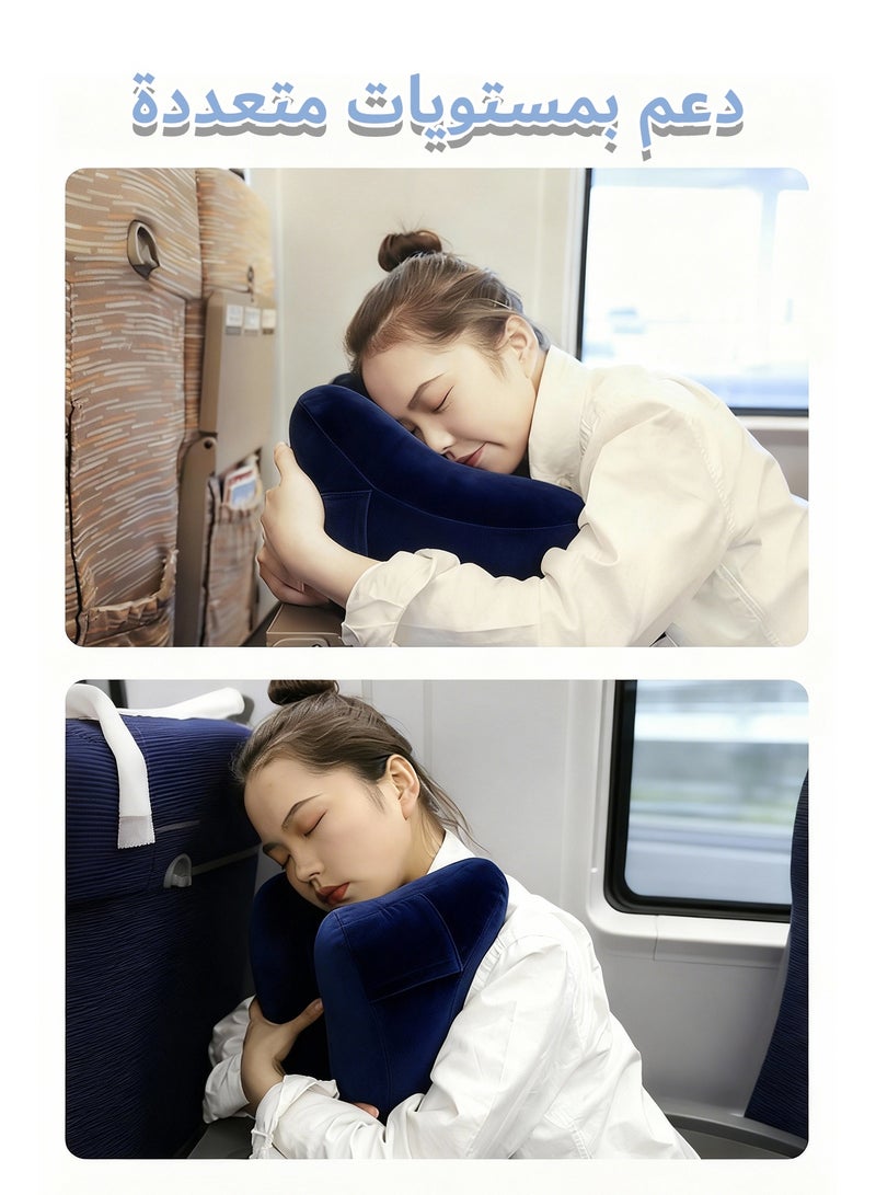 وسادة سفر، وسادة عنق بغطاء، وسادة سفر للطائرة، الرحلة الطويلة، النوم في السيارة، القيلولة المكتبية - Image 3