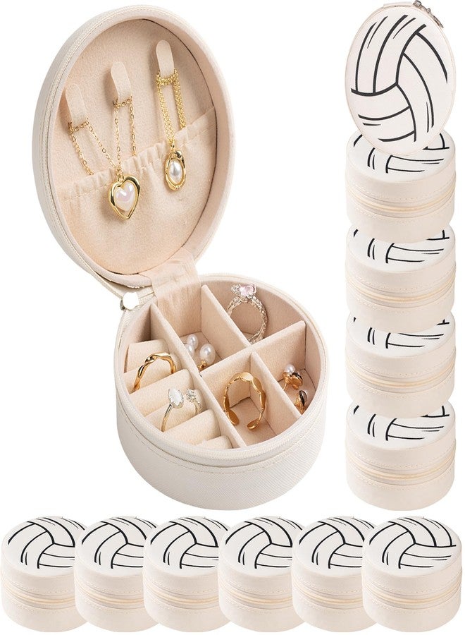 Mindoub 12-Pack Volleyball Travel Jewelry Case Round Volleyball Stuff Portable Jewelry Organizer Storage Case for Team Athletes & Sports Enthusiasts Christmas Events & Milestones - Image 1