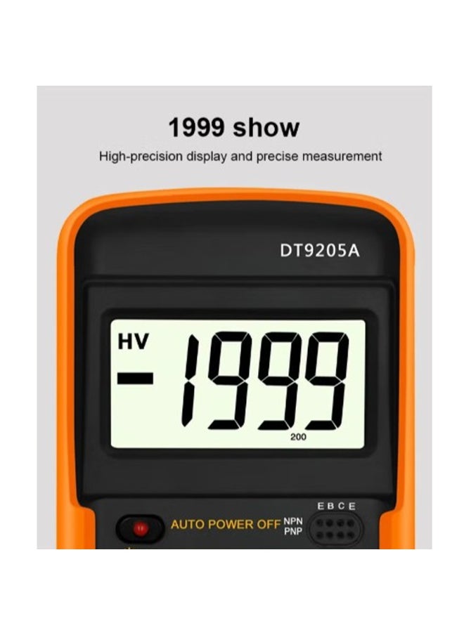 Generic DT9205A Multi-function Meter with Large LCD Display - Highly Accurate Voltage, Current, Resistance, Capacitance, Transistor and Diode Testing - Rugged Shock-Resistant Design with Auto-Off - Ideal for Technicians, Students, Engineers, and Home and Professional Use in Circuit and Electronic Device Diagnostics  - Image 5