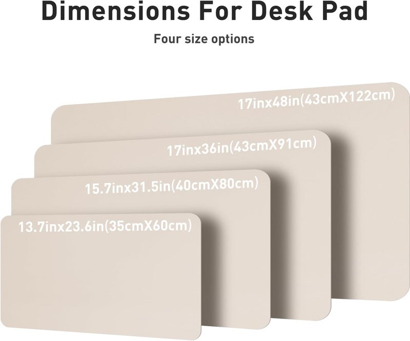 Aothia Office Desk Mat, PU Leather Office Mat, Mouse Pad, Non-Slip Desk Protection, Waterproof Desk Block for Office and Home (80 x 40 cm, Eggshell) - Image 3