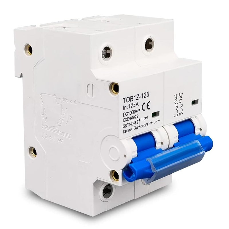 قاطع الدائرة ZHIDAISHI TOB1Z125 التيار المستمر 1000 فولت 80-125 أمبير منحنى C ثنائي القطب لمحطات الطاقة الشمسية - Image 3