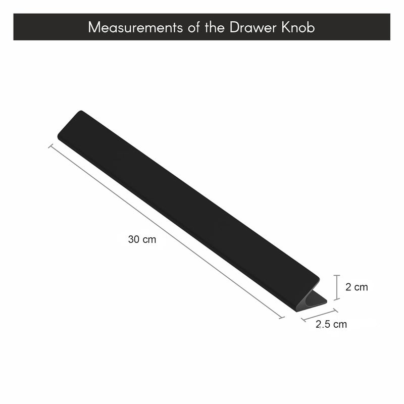 LAPO LAPO Premium Kitchen Profile Handle Cabinet Door Handle and Office Drawer Profile Handle Furniture Aluminium Finish Drawer Handle 12 Inch Black Color Pack of 2  - Image 2