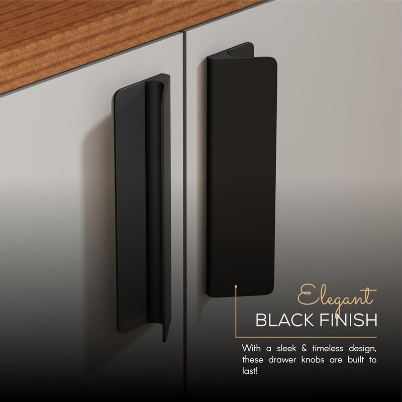 LAPO LAPO Premium Kitchen Profile Handle Cabinet Door Handle and Office Drawer Profile Handle Furniture Aluminium Finish Drawer Handle 12 Inch Black Color Pack of 2  - Image 5