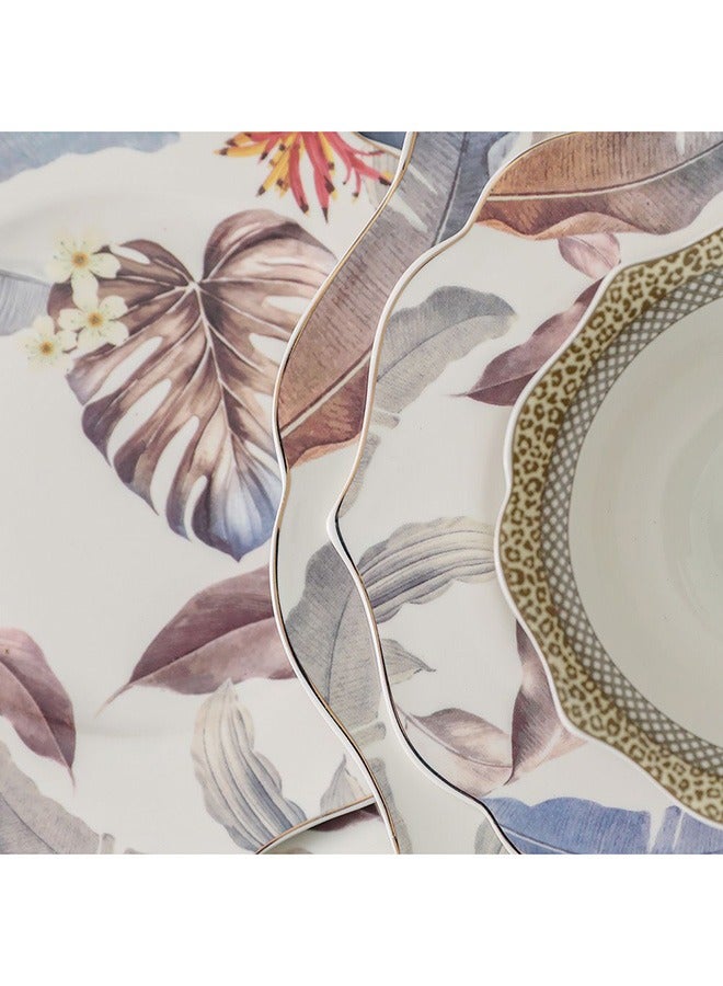 DANUBE HOME Angelika 16 Piece Lotus Shape New Bone China Dinner Set Serve 4  - Image 3