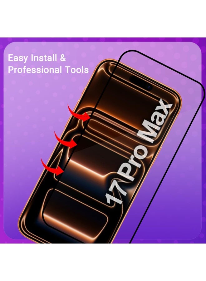 For iPhone 17 Pro Max Screen Protector Tempered Glass 3D, Protective Film Easy Installation Anti Scratch Bubble Free, 9H+ Hardness, Sensitive Touch... - Image 3