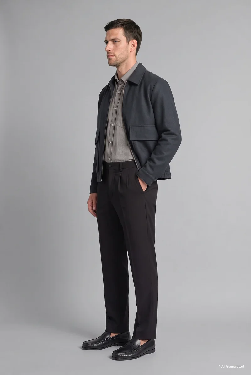 Defacto  Relaxed Fit Regular Waist Straight Leg Trousers for Men | Best Price UAE