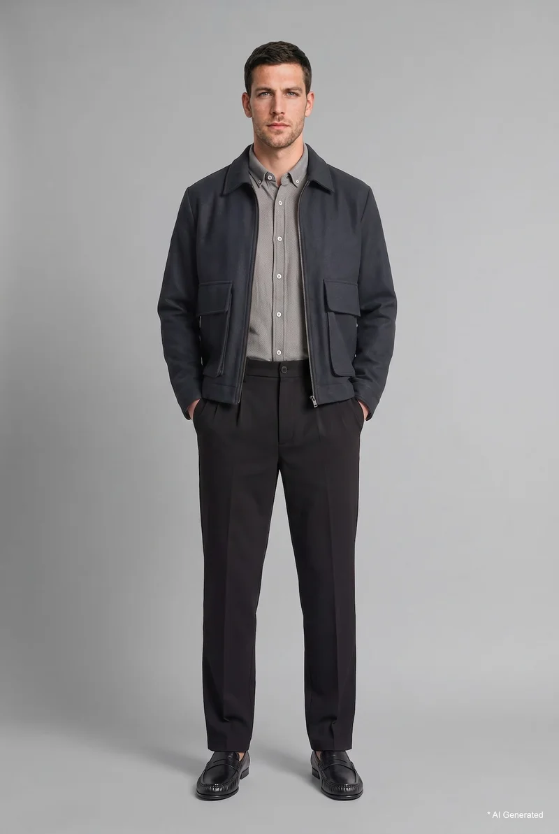 Relaxed Fit Regular Waist Straight Leg Trousers