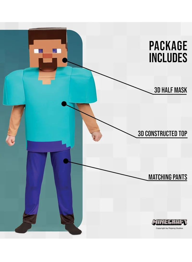 Disguise Steve Deluxe Minecraft Costume, Multicolor