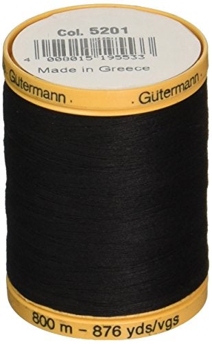 Gutermann Natural Cotton Thread Solids 876yd, Black - Image 1