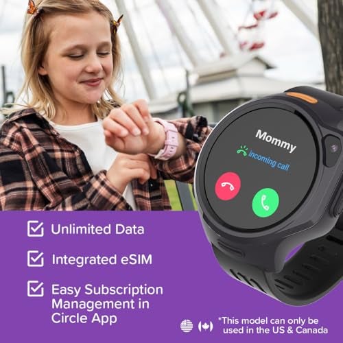 myFirst Fone R2 Kids Smartwatch with eSIM Video Calls Messaging Real-Time GPS Tracking SOS Button Safety Alerts School Mode Music Player Ages 5-12, For USA & Canada Gift for Boys & Girls (Acai Purple) - Image 4