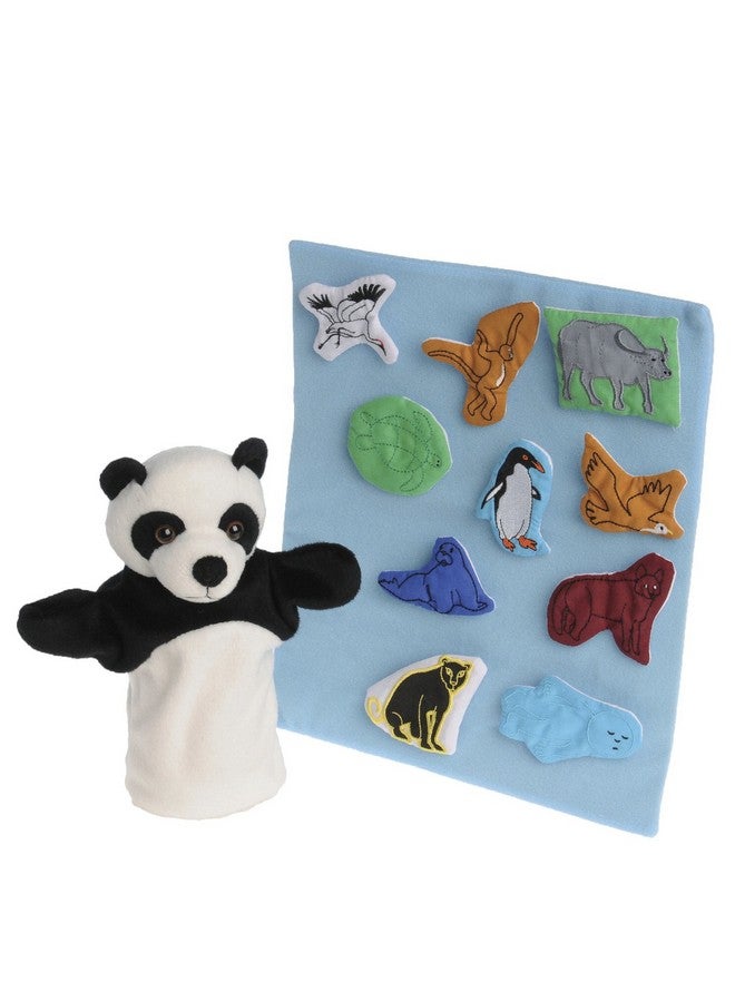 Constructive Playthings "Panda Bear, Panda Bear What Do You See?" 12 pc. Puppet & Props Set for Ages 2 Years and Up
