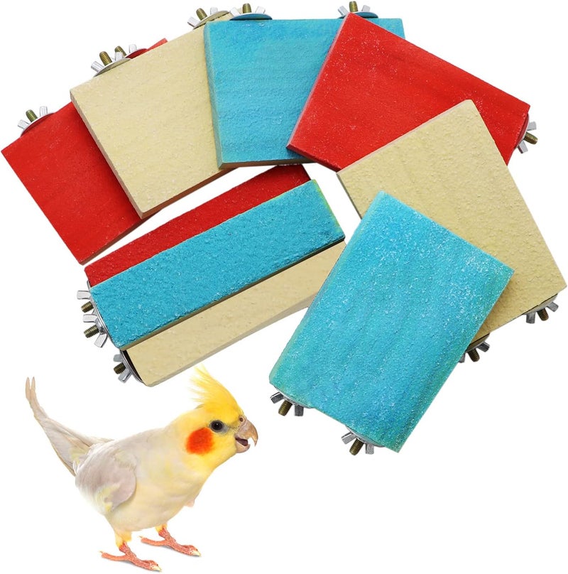 Litewoo Bird Parrot Perch Stand Platform Natural Wooden Coarse Sand Grinding Claw Stand Suitable for Parrot Parakeet Cockatiel Budgie Conures Lovebird Finch - Image 4