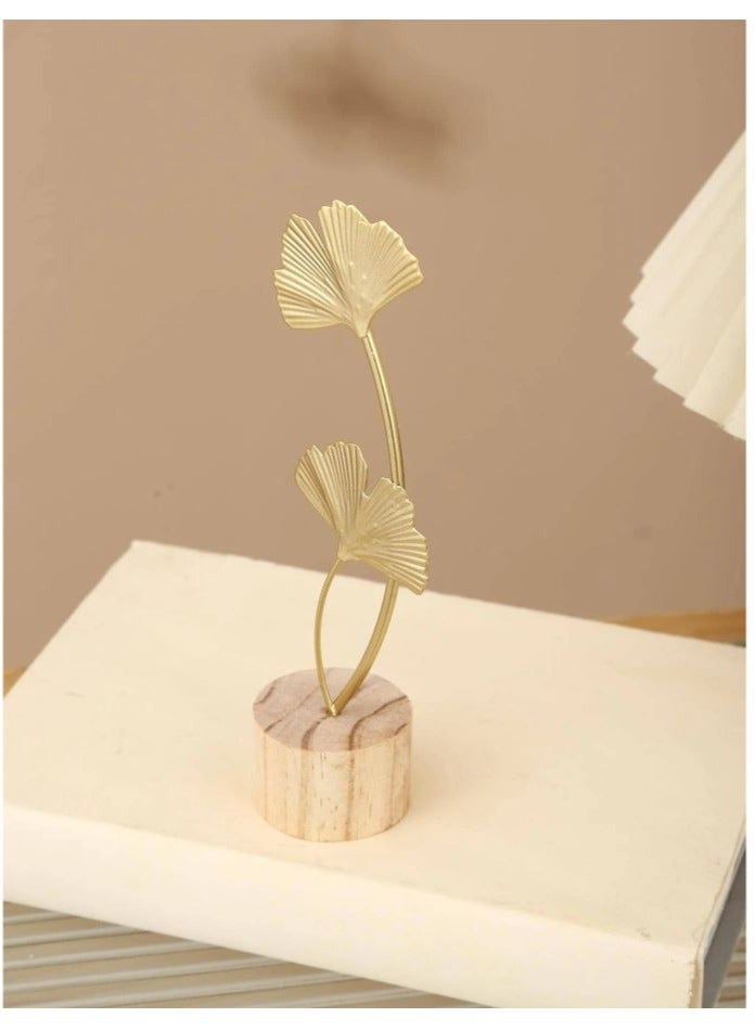 1pc Creative Golden ( Ginkgo ) Statue Abstract Art Sculpture Iron Gold Home Decor Collectible Figurines For Living Room, Entrance Table, Bookshelf, and Desk Decor  - Image 3