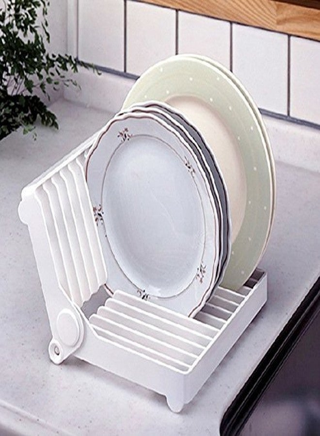 Wolblix Folding Plastic Kitchen Dish Rack Stand Plate Holder, 1 Piece, White - Image 1