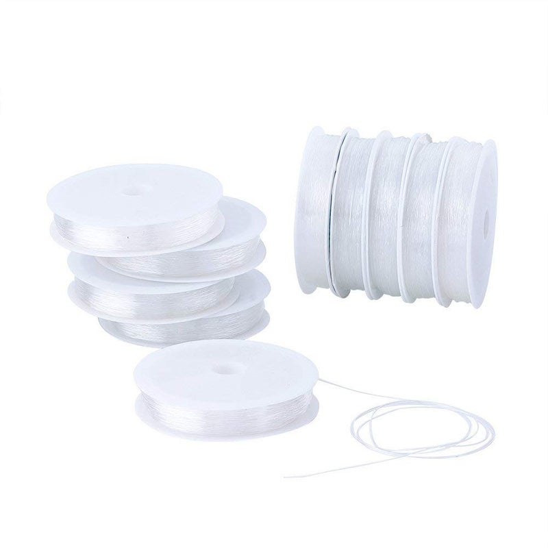 Elecrelive 04mm Clear Elastic Stretch Crystal Thread String Cord for Jewelry Making and Craft Bracelet Beads Thread Making DIY Necklace Making 10mroll Total 10 Rolls