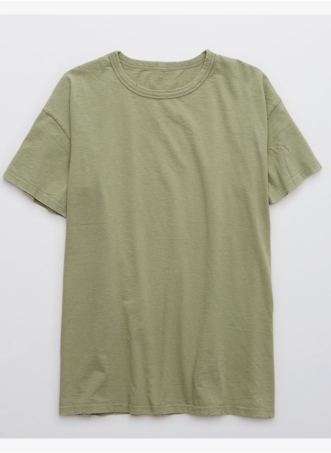 Aerie - Aerie Distressed Basic Boyfriend T-Shirt - Image 1