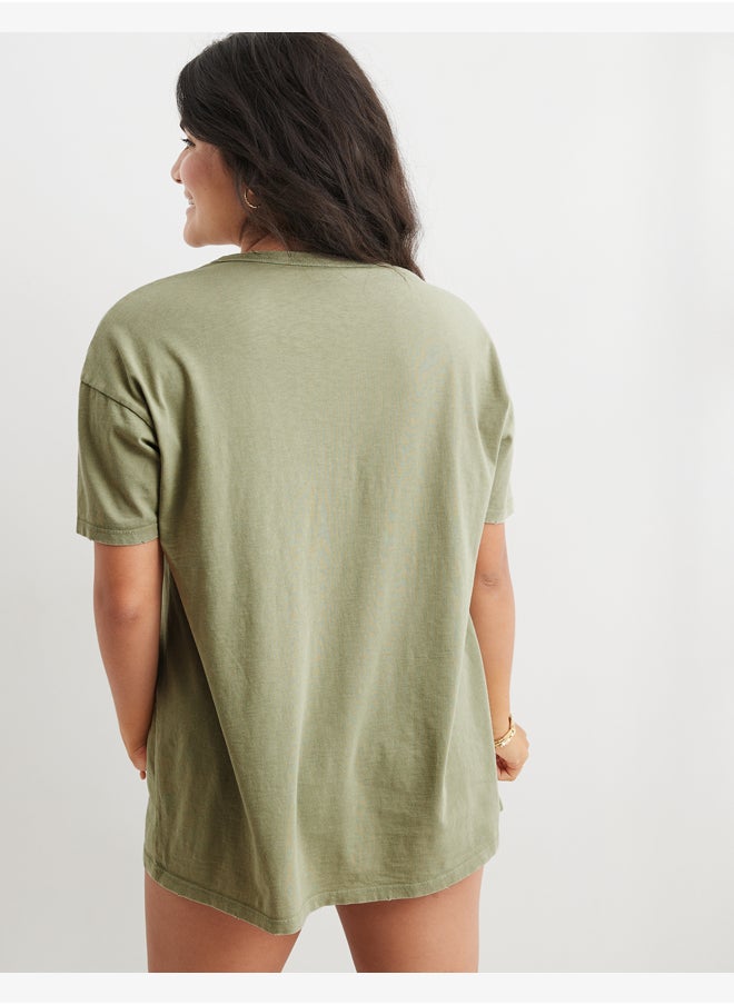 Aerie - Aerie Distressed Basic Boyfriend T-Shirt - Image 1