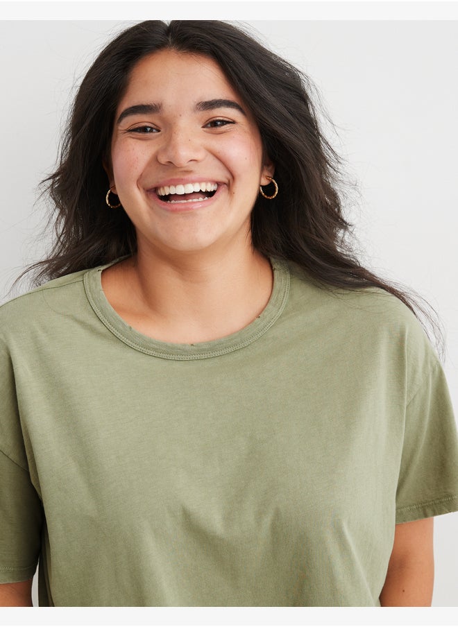 Aerie - Aerie Distressed Basic Boyfriend T-Shirt - Image 1
