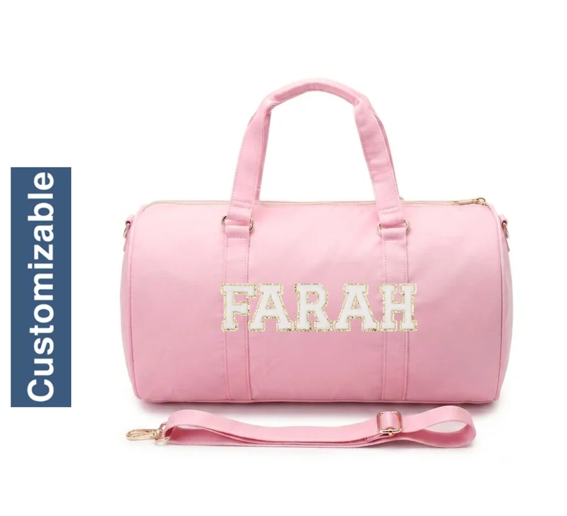 القبيلة السعيدة Personalised Duffle Bag, Baby Pink