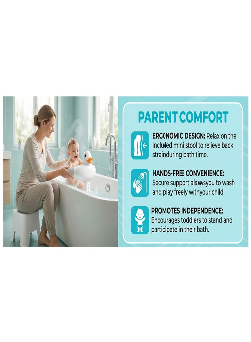 Beauenty Baby Bath Seat for Toddler 6 Months Up, Non-Slip Infant Bath Tub Chair with Baby Shower Cap and 4 Suction Cups & Soft Cushion for Shower, Bath Seats for Babies Sitting Up, Toddler Bathtub Seat - Image 4