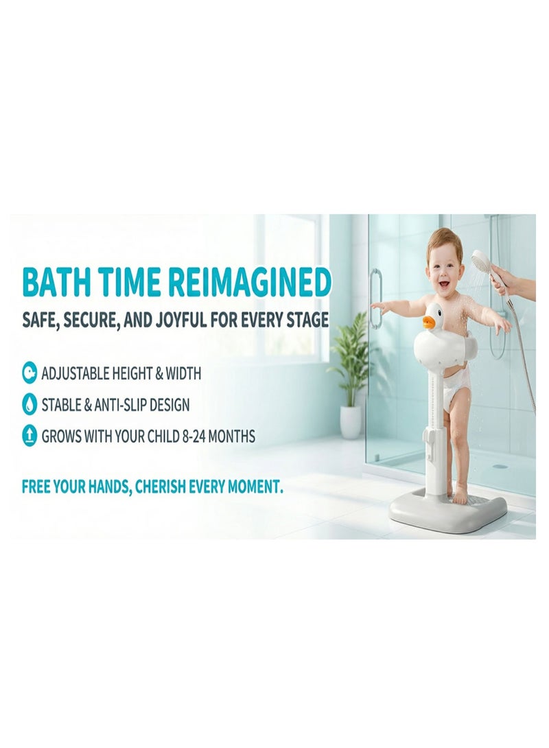 Beauenty Baby Bath Seat for Toddler 6 Months Up, Non-Slip Infant Bath Tub Chair with Baby Shower Cap and 4 Suction Cups & Soft Cushion for Shower, Bath Seats for Babies Sitting Up, Toddler Bathtub Seat - Image 1