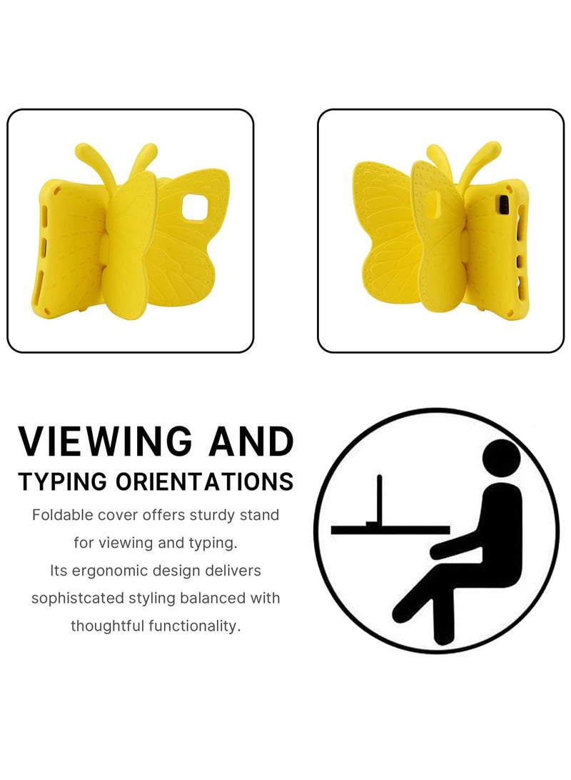 ELTRAZONE iPad 10 (10th Generation) Kids Case, iPad 10.9 (2022) Butterfly Case with Kickstand – Full-Body Drop Protective, Shockproof, Kid-Proof iPad Case (Yellow) - Image 4