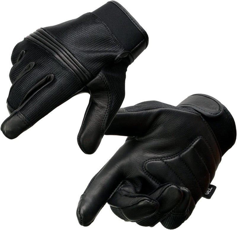 Milwaukee Leather MG7517 Men's Leather and Mesh Perforated Gloves with Gel Palm and Flex Knuckles - Image 1