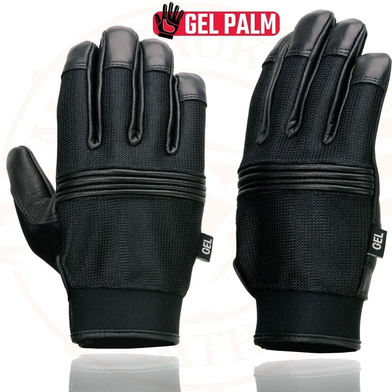 Milwaukee Leather MG7517 Men's Leather and Mesh Perforated Gloves with Gel Palm and Flex Knuckles - Image 4