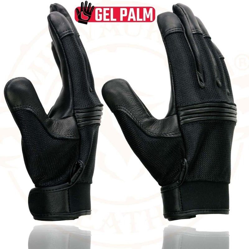 Milwaukee Leather MG7517 Men's Leather and Mesh Perforated Gloves with Gel Palm and Flex Knuckles - Image 2