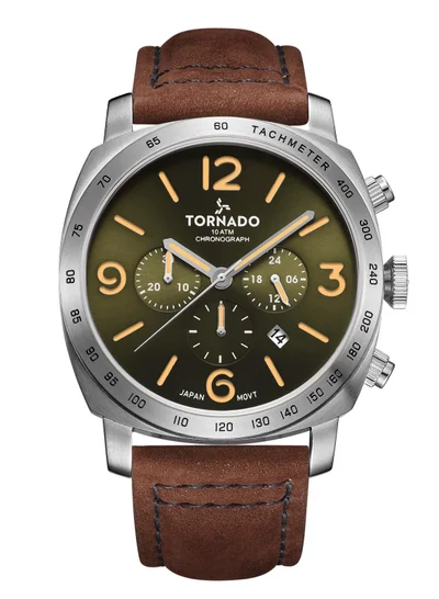 تورنيدو ساعة كرونوغراف جلد سويدي رجالي