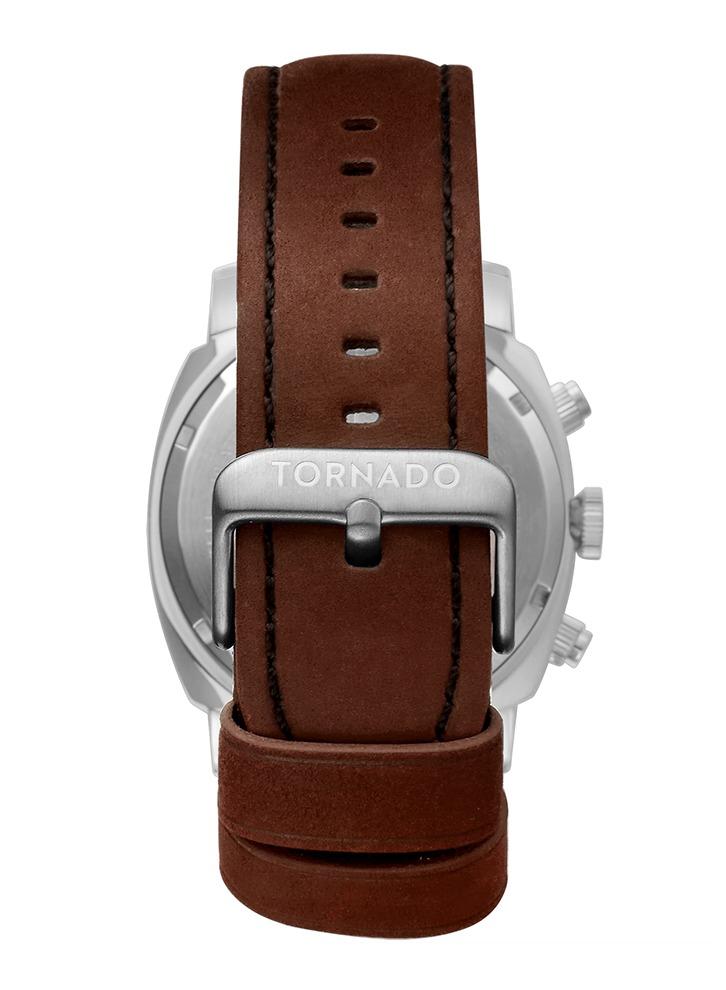 TORNADO Men's Suede Leather Chronograph Watch T9102-SLDH - 43x52 mm - Image 2