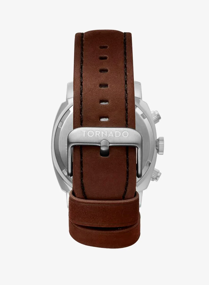 TORNADO Men's Psuede Leather strap Chronograph Watch T9102-SLDH - 43mm mm