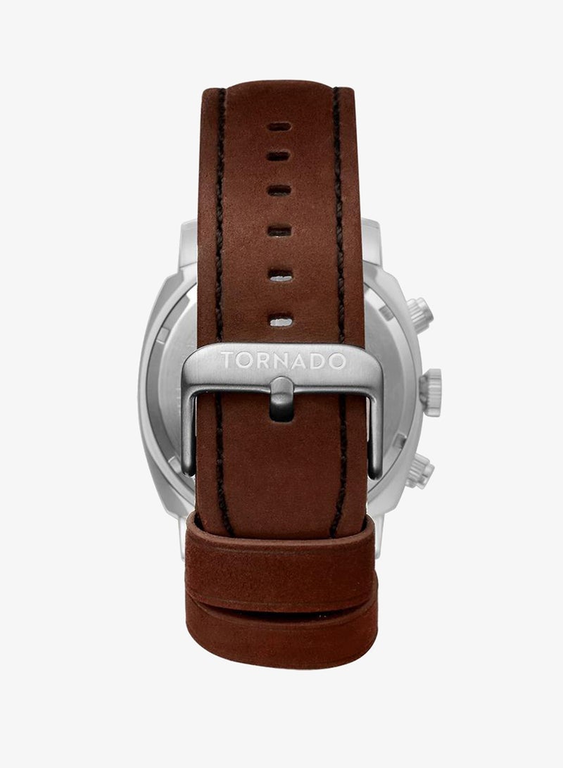TORNADO Men's Psuede Leather strap Chronograph Watch T9102-SLDH - 43mm mm - Image 2