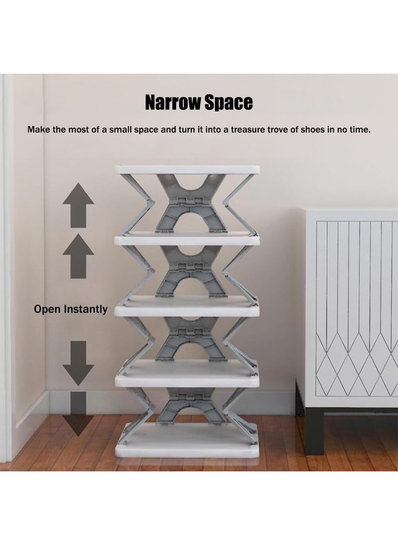 ZUGAD ZUGAD 6 Layer Shoe Rack Stackable Shoe Storage Organizer Foldable Shoe Cabinet Storage For Home Adjustable Shoe Rack Shoe Slots Organizer Shelf Easy Clean Shoe Tower Rack 1Pcs Multicolor  - Image 5