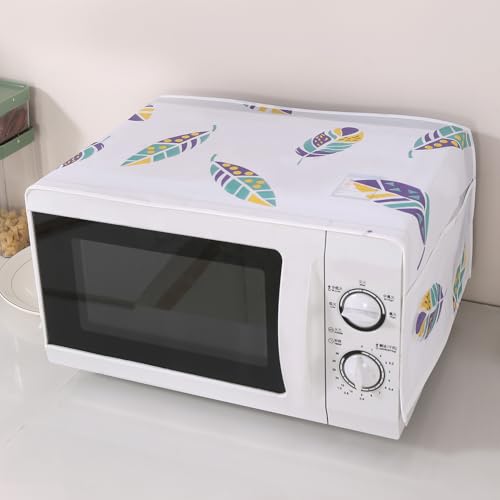 HOKIPO غطاء ميكروويف مقاوم للماء من HOKIPO PEVA – 85x35 سم | غطاء ميكروويف مقاوم للغبار مع 4 جيوب متعددة الاستخدامات لتخزين المطبخ، ريش بوهو (AR5877-D5) - Image 1