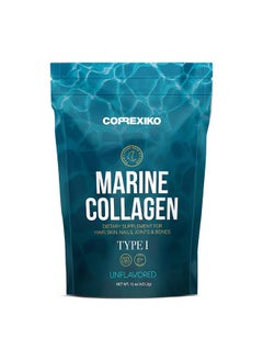 CORREXIKO Marine Collagen Powder Supplement Unflavored - 10,000mg Double Hydrolyzed Collagen Peptides per Serving - Formulated for Maximum Absorption - Hair, Skin & Nails - 15oz, 42 Servings