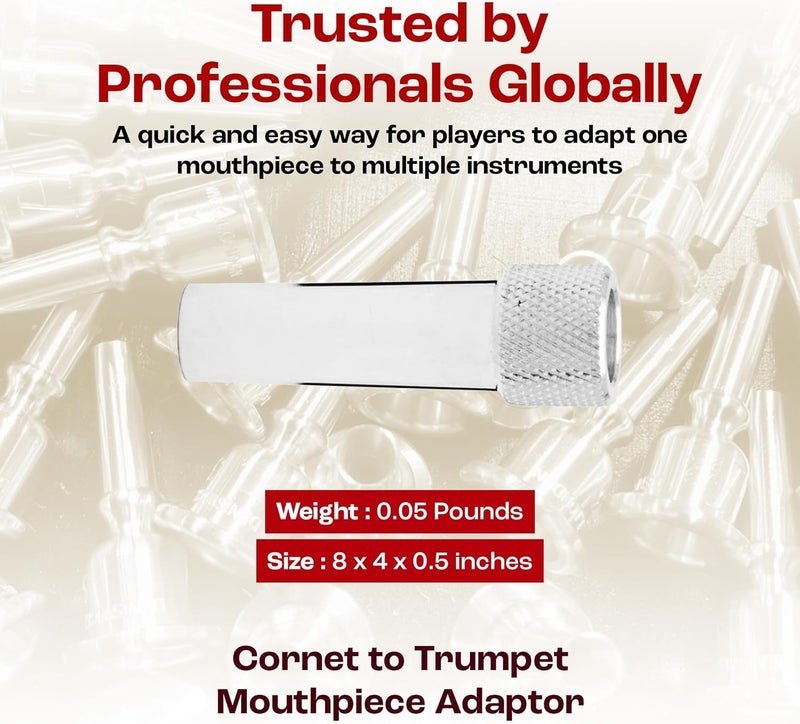 Denis Wick Mouthpiece Adaptor for Trumpet - Silver Plated, Quick & Handy Way Connector for Cornet Players to Trumpet Mouthpiece - Durable Design with Reliable Fit, Suited to Students & Professionals - Image 3