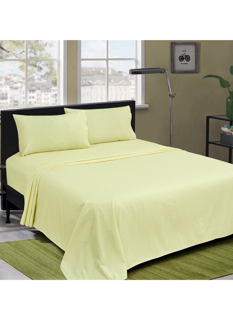 Bliss Casa Bliss Casa 3 Pieces 1cm Stripe Bed Sheets Super King (200x200+30 cm) - Soft Satin Sheet Set with Pillowcases - Deep Pocket, Hotel Collection, Luxury Bedding Set include 1 fitted Sheet, 2 Pillowcases  - Image 5