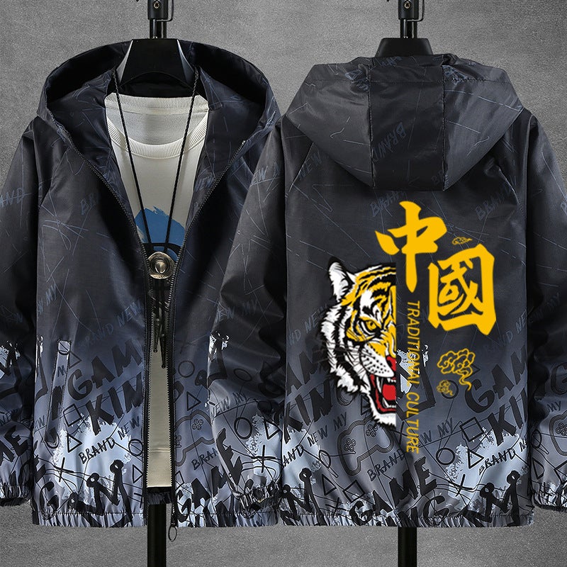 Jacket Boys' Trendy Handsome New Style Middle And Large Children'S Top Junior Senior High School Student Boys Thin Chubby Children'S Jacket - Image 2