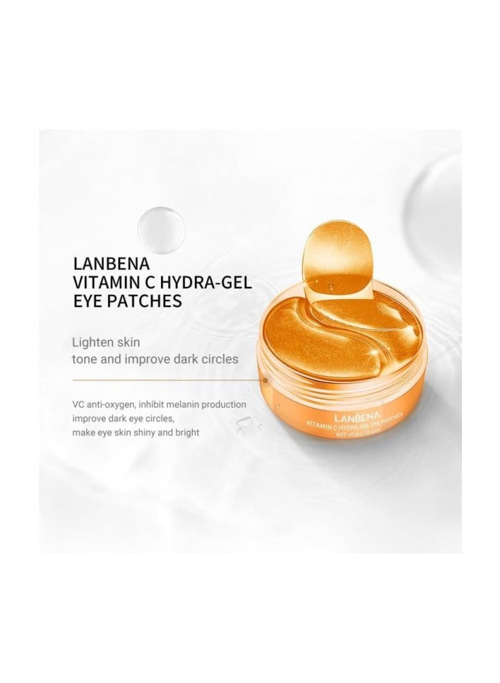 LANBENA Lanbena Vitamin C Hydra Gel Eye Patch 30 Pairs, Vitamin C Serum Brightening Skin 15ML 2 Pcs Set - Image 3