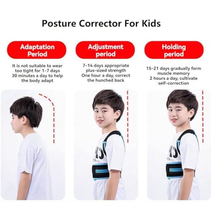 Posture Corrector For Kids M Dual Support Bars Spine Alignment - Adjustable Shoulder Support Back Brace For School Play Pink - Image 4
