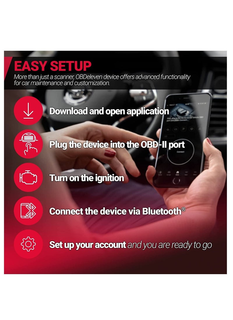 OBDeleven - OBDeleven NexGen OBD eleven Bluetooth Diagnostic Code Reader Car Scanner for Daily and Advanced Usage - Image 1