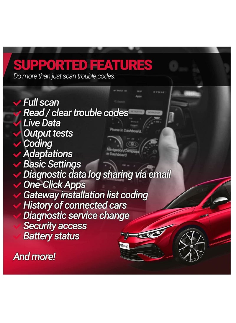 OBDeleven - OBDeleven NexGen OBD eleven Bluetooth Diagnostic Code Reader Car Scanner for Daily and Advanced Usage - Image 1