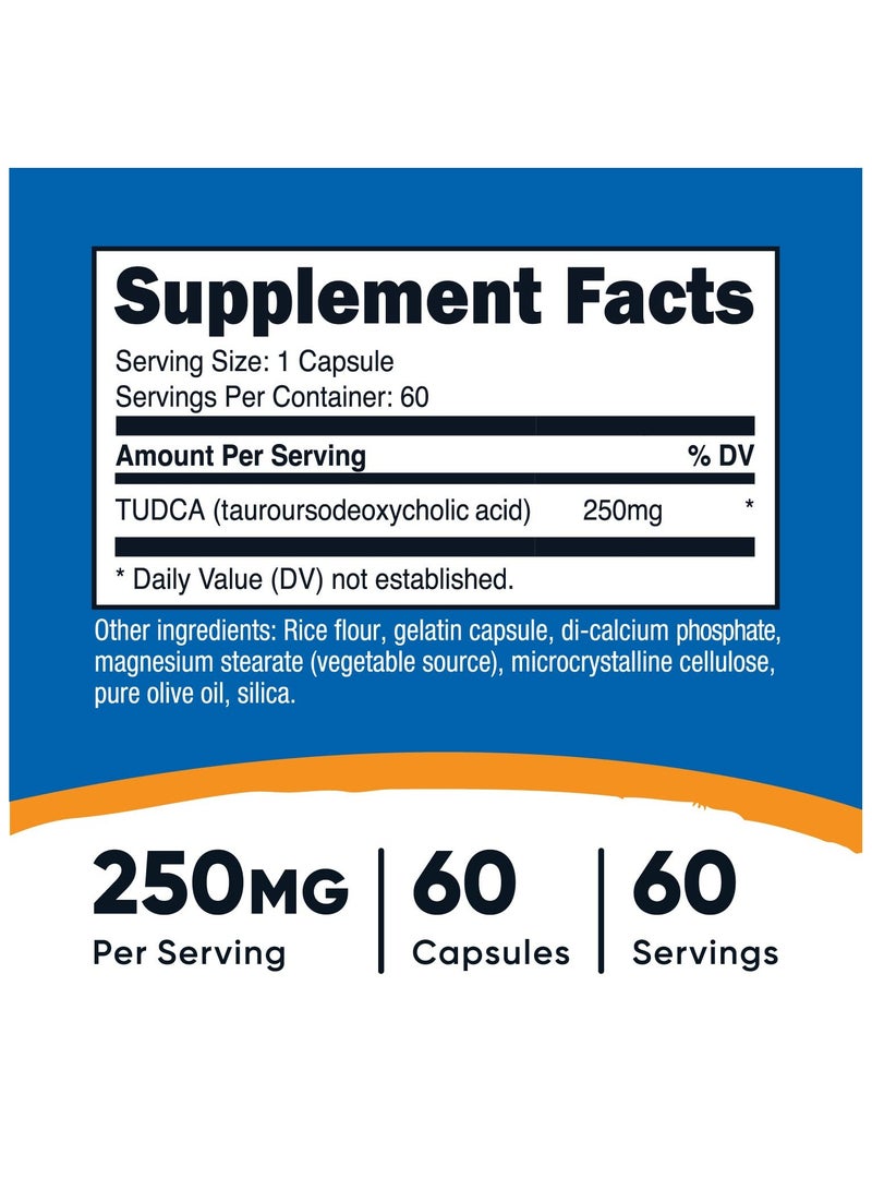 Tudca - (Tauroursodeoxycholic Acid), 250 MG | 60 Capsules | 60 SERVINGS
