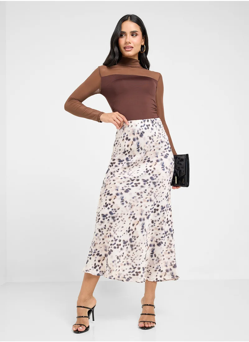 Ginger Animal Print Midi Skirt