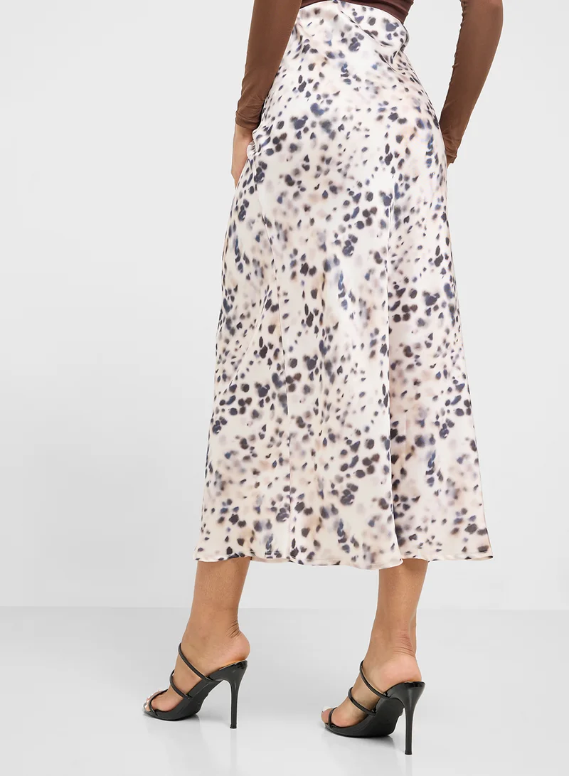 Ginger Animal Print Midi Skirt