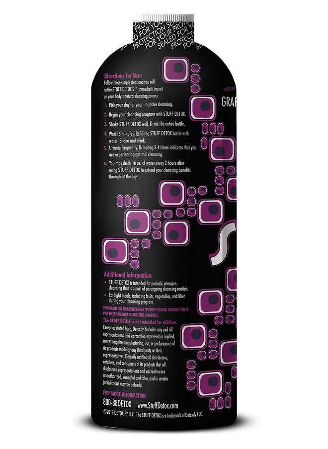 Detoxify - Detoxify - The Stuff Herbal Cleanse Detox Drink - Full Body Cleanse Detox for Women and Men - Same Day Results - Plus Sticker - for Average Toxin Exposure - Grape - 16 oz - Image 1