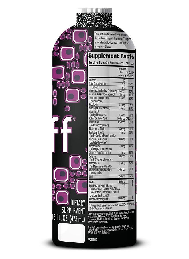 Detoxify - Detoxify - The Stuff Herbal Cleanse Detox Drink - Full Body Cleanse Detox for Women and Men - Same Day Results - Plus Sticker - for Average Toxin Exposure - Grape - 16 oz - Image 1
